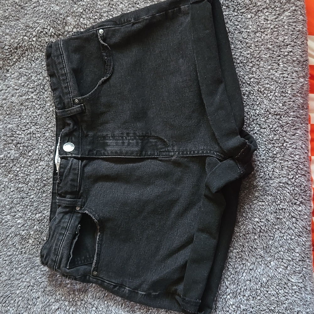 Distressed Black Women's Shorts